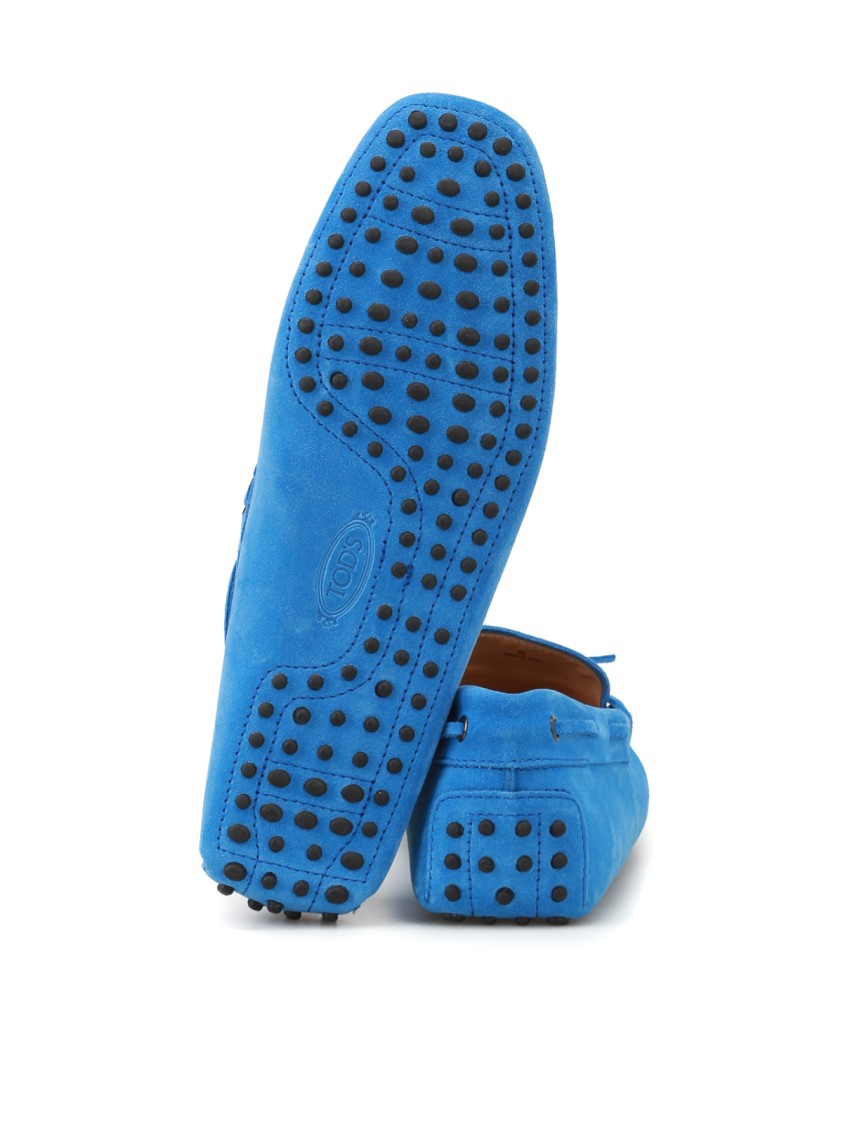 Tod's New Laccetto Gommini Driving Shoes Loafers In Blue