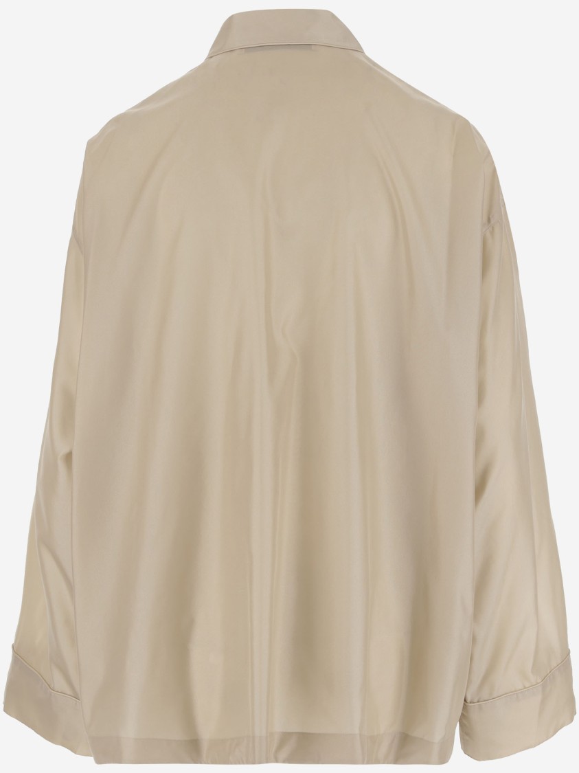 Carven Beige Silk Oversized Shirt In Neutral