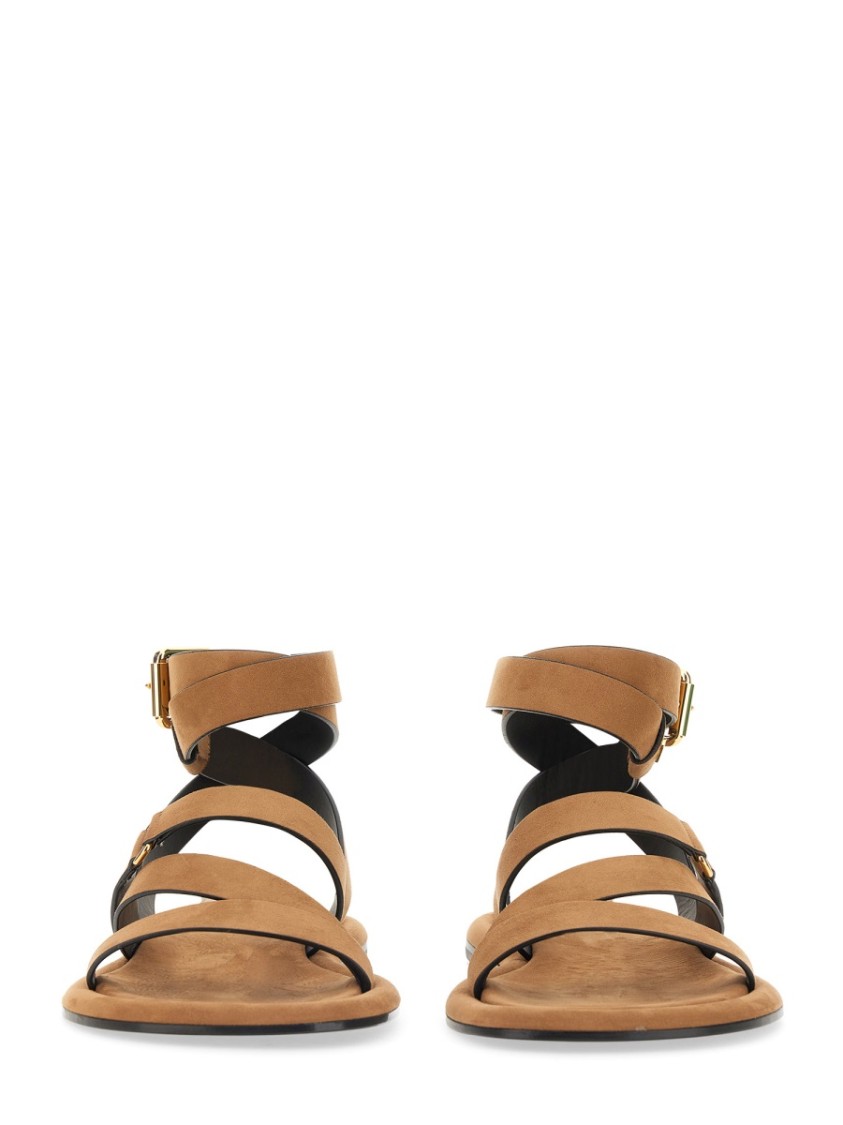 Shop Giuseppe Zanotti Brown Sandalo Aymon With Multiple Straps
