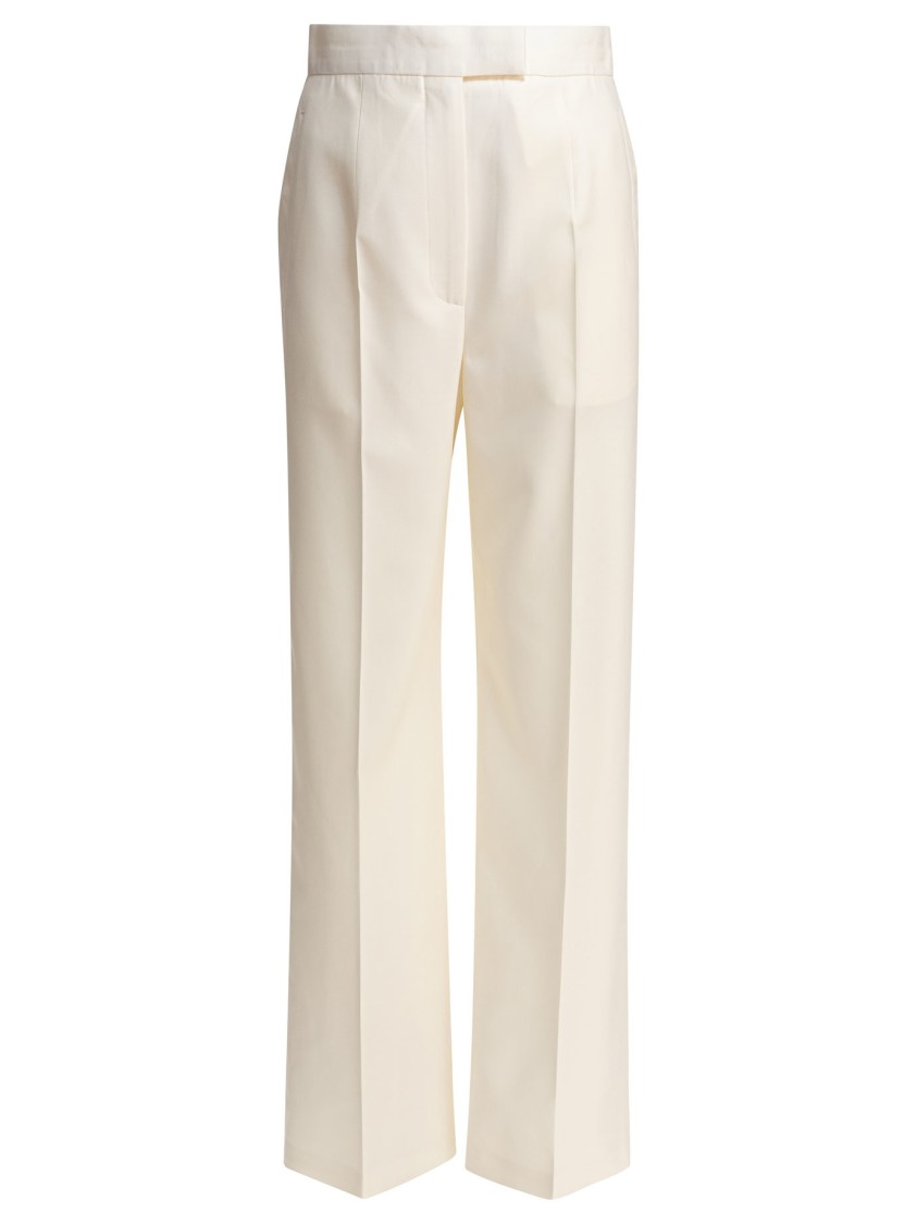 Alexander Mcqueen Tailored High-waist Trousers In Wool In Neutral
