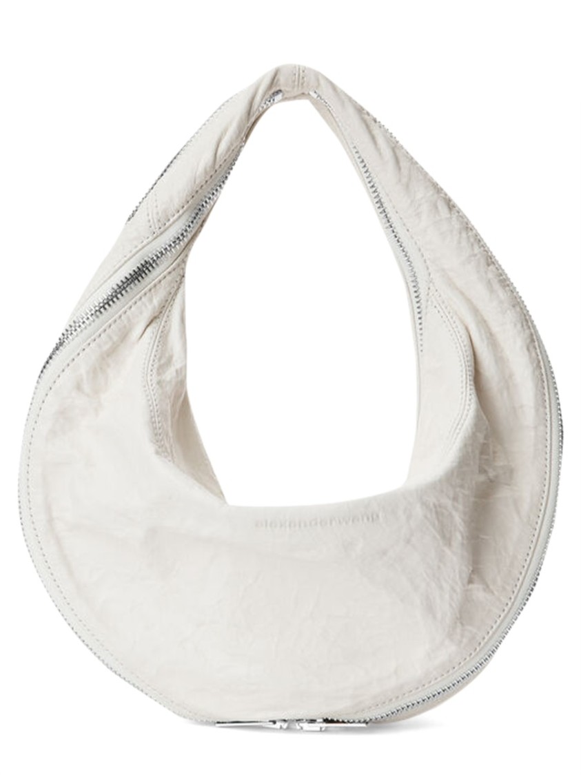 Alexander Wang Twyst Handle Bag In Memory Leather In White