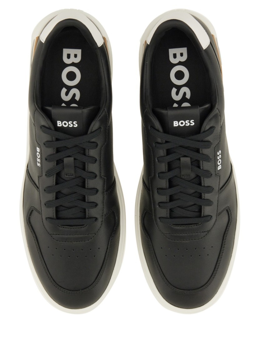 Hugo Boss Boss Sneaker In Pelle In Black