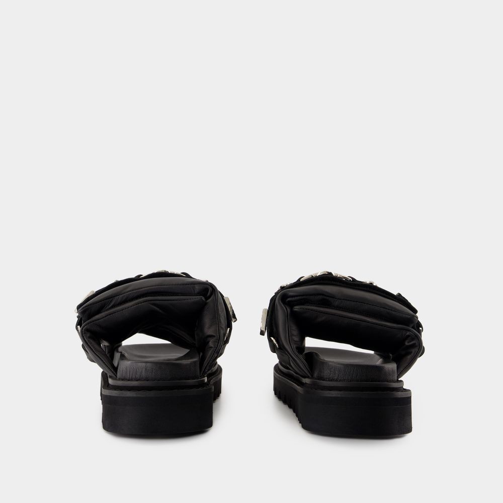 Toga Pulla Chunky Sole Sandals With Padded Straps In Black