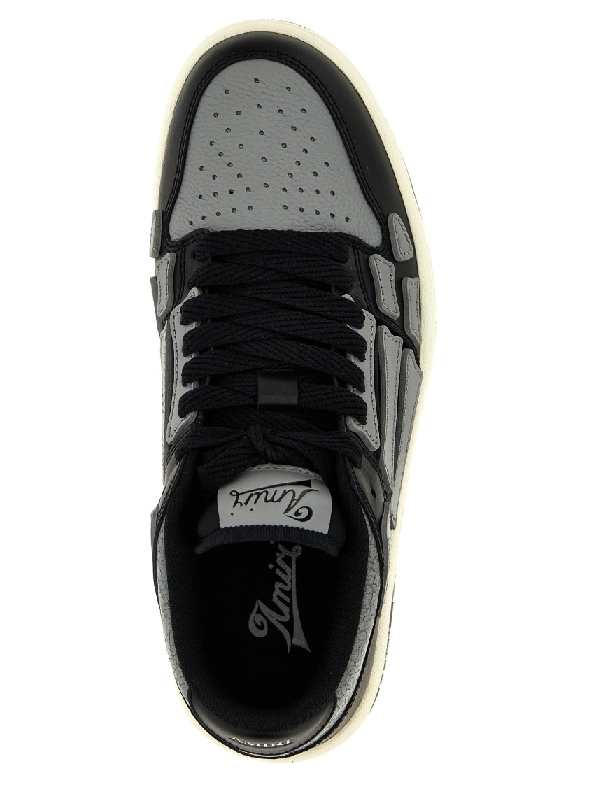 Amiri 'skel Top Low' Black Sneakers With Skeleton Patch