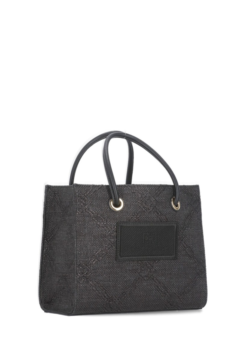 Elisabetta Franchi Black Canvas Bag
