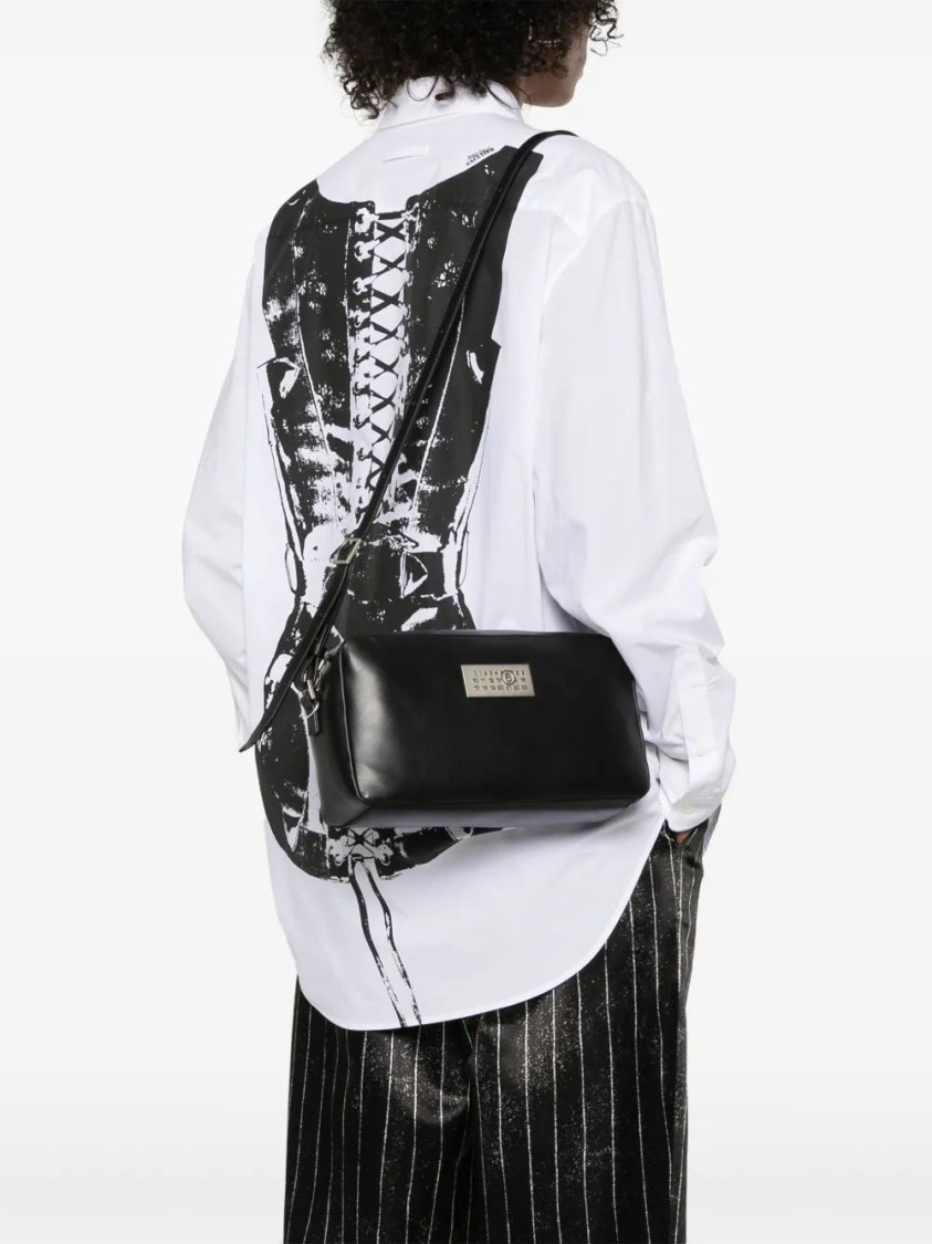 Mm6 Maison Margiela Mm6 By Maison Margiela Numbers-plaque Cross Body Bag In Black
