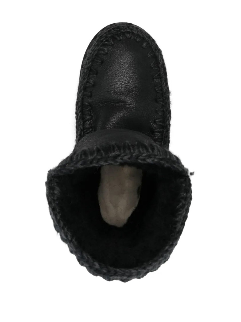 Mou Ankle Boots With Plush Sheep Leather Lining In Black