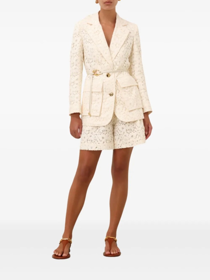 Zimmermann Illuminate Lace Belted Jacket