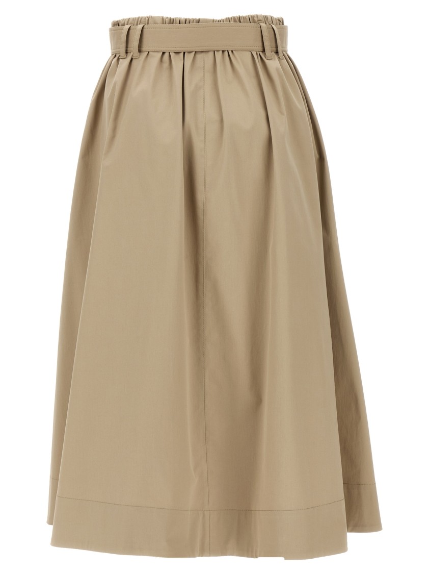 Brunello Cucinelli Cotton Midi Skirt With Elastic Waistband
