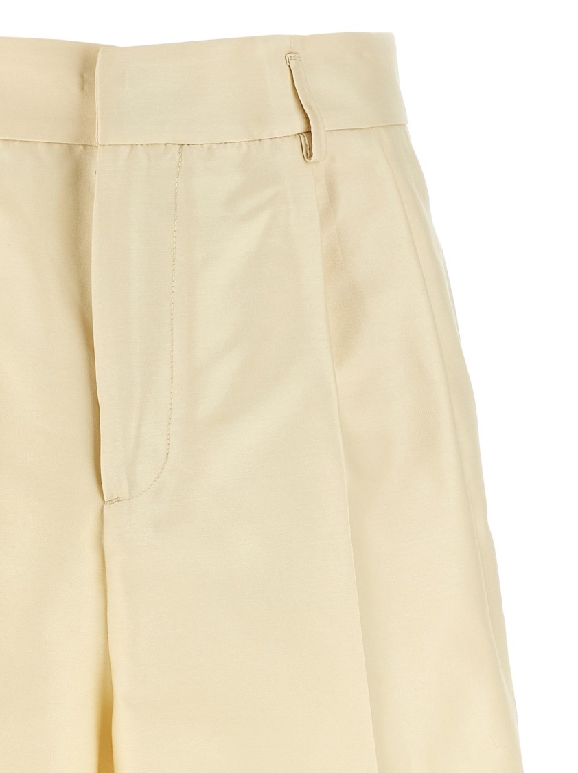 Fabiana Filippi Bermuda Shorts In Silk Cotton Blend In Neutral