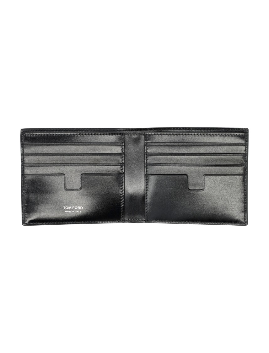 Tom Ford Printed Eel Classic Bifold Wallet In Black