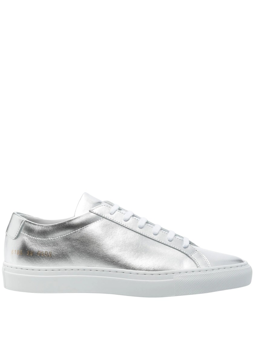 Common Projects Achilles Shiny Sneakers In Silver