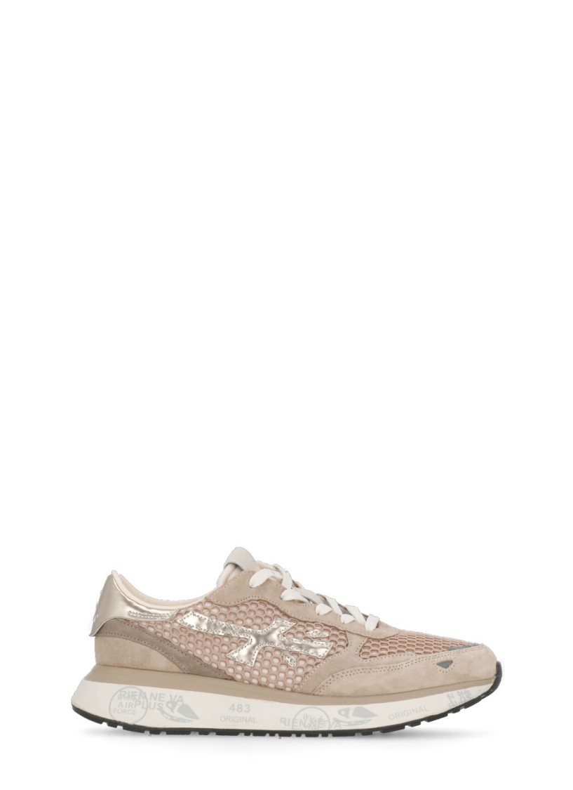 Premiata Low Top Sneakers With Mesh And Metallic