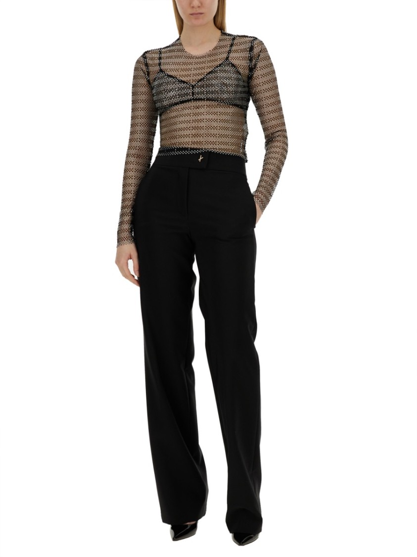 Shop Genny Slim-fit Black Mesh Top