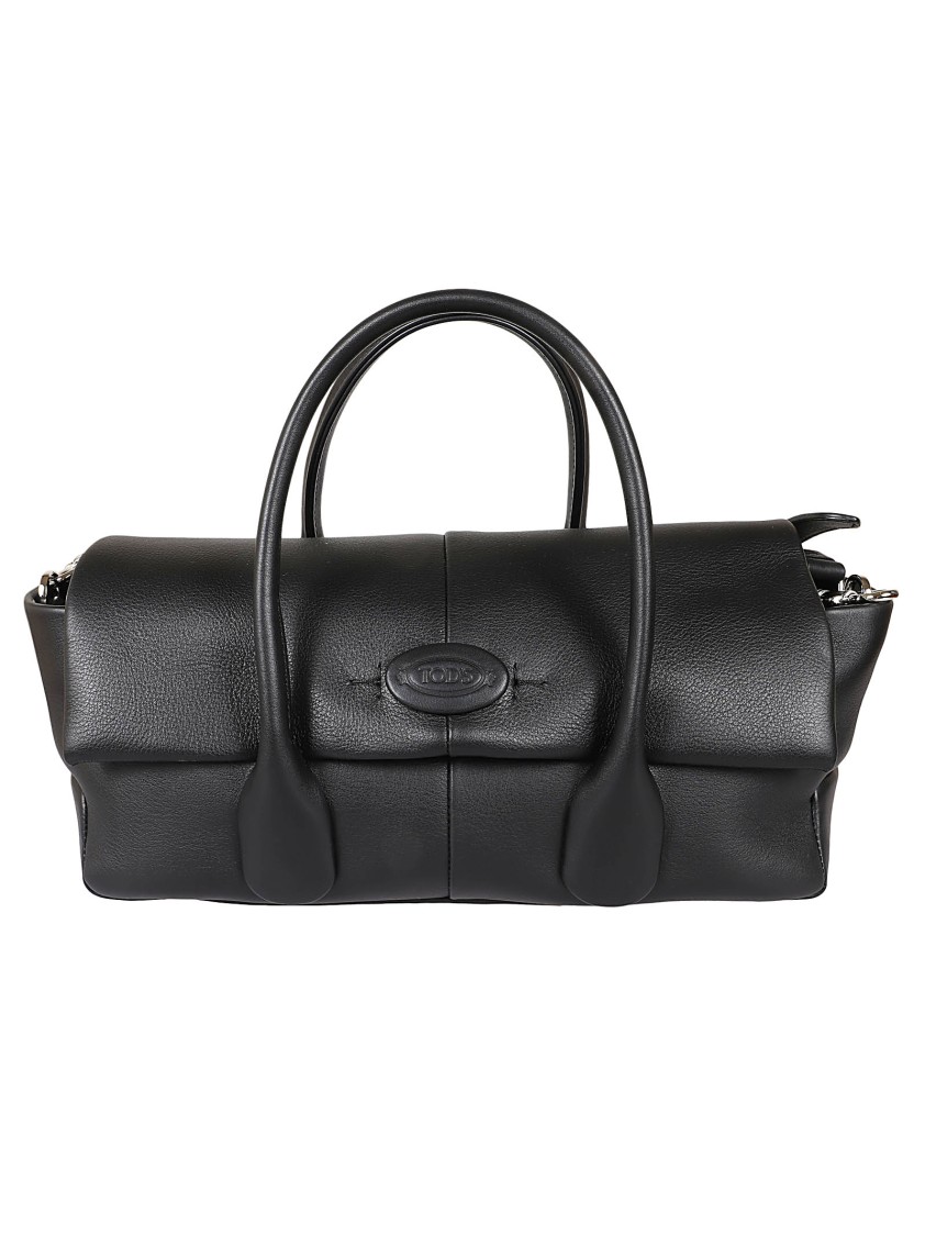 Tod's Structured Leather Handbag With Dual Handles In Black