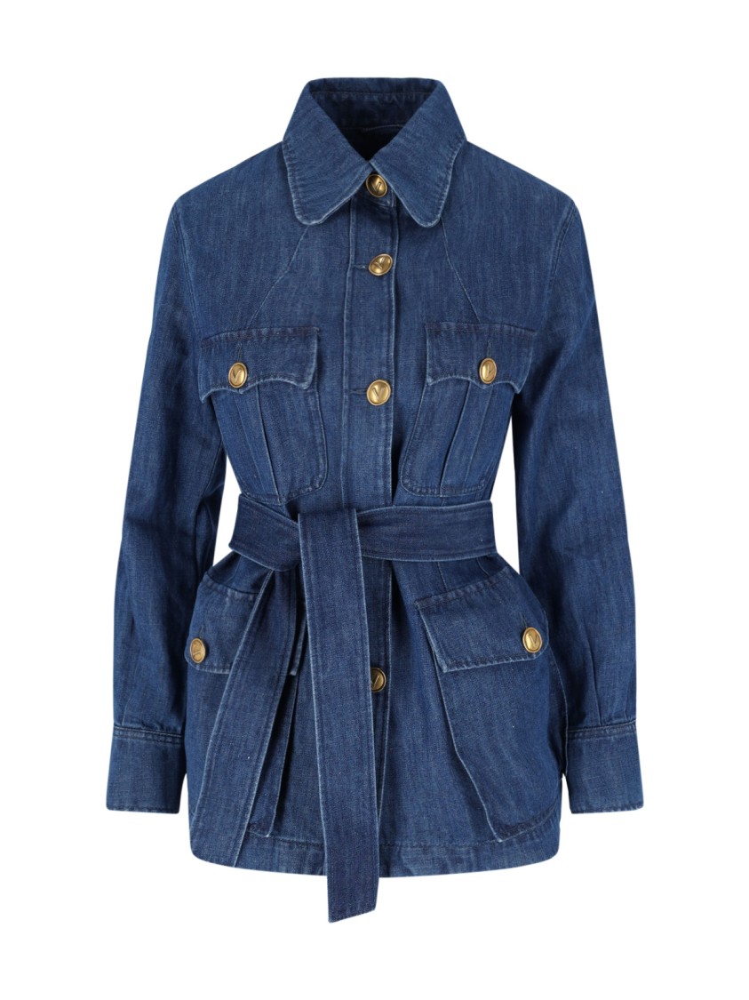 Shop Valentino Denim 'sahariana' Jacket – Blue