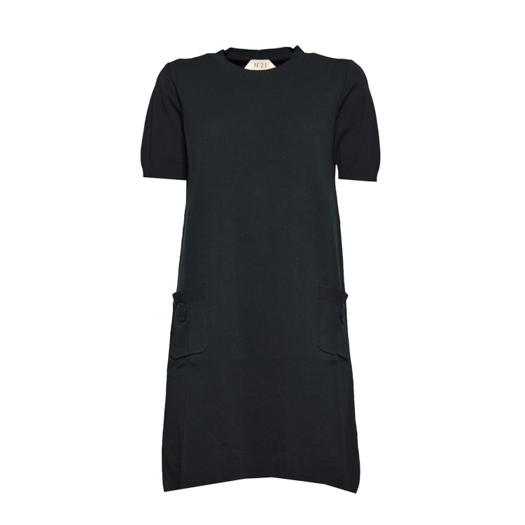 N°21 Black Cotton Short Dress With Pockets N°21 Black Cotton Short Dress With Pockets Mini | THE LIST