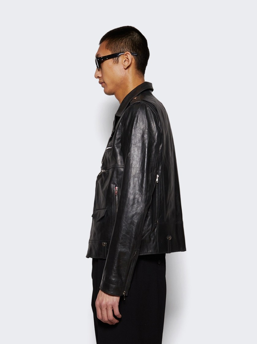 Rick Owens Bauhaus Stooges Leather Jacket In Black