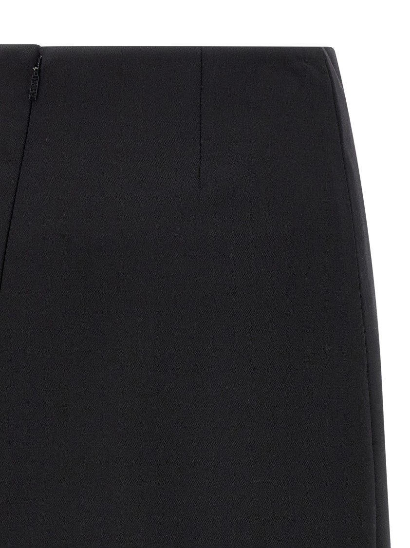 Versace Safety Pin A-line Wool Mini Skirt In Black