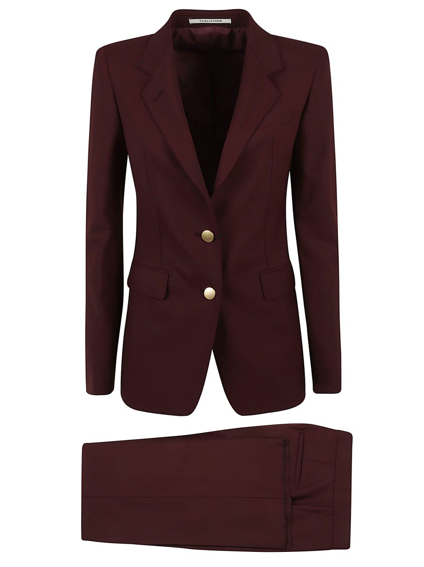 TAGLIATORE TAGLIATORE BORDEAUX POLYESTER/WOOL BLEND DRESS