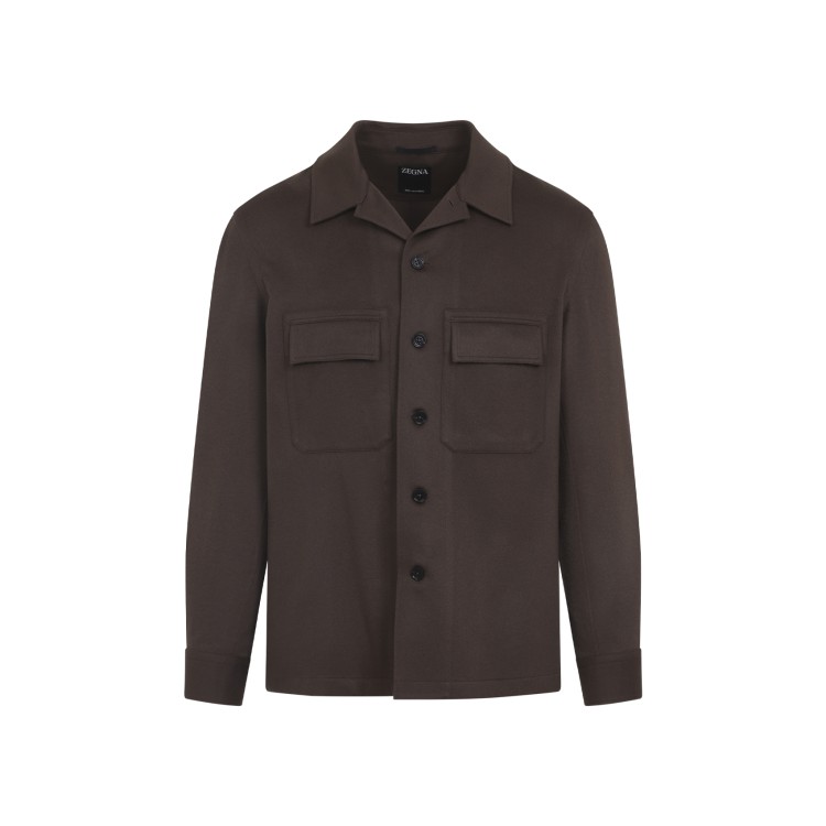 ZEGNA ブラウン コットンカシミヤ混長袖シャツ S Zegna Cashmere Silk Overshirt Casual Shirt | THE LIST