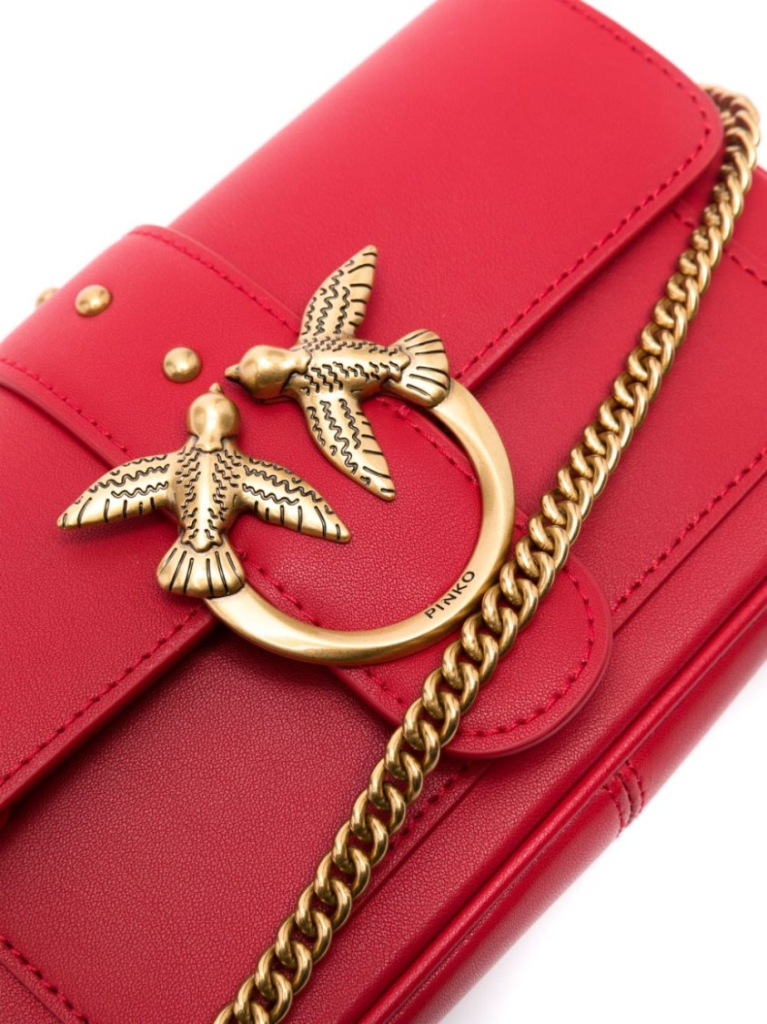 Shop Pinko Cardinal Red Calf Leather Bag