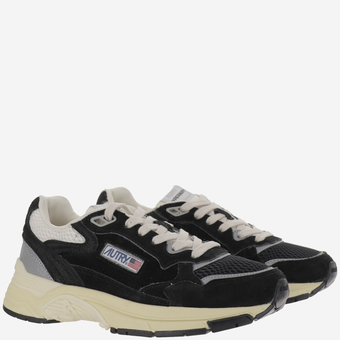 Autry Hyperway Sneakers With Front Lacing And Logo Details In Black
