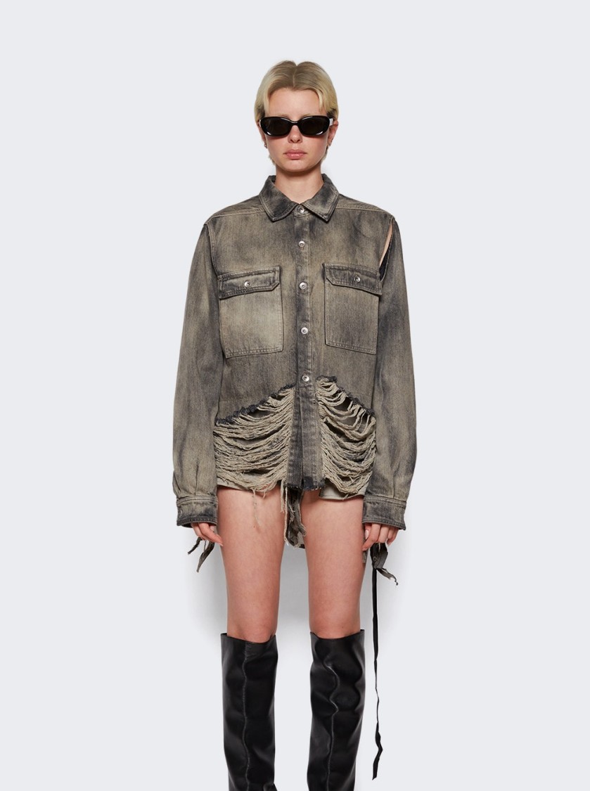 Rick Owens Drkshdw Drkshdw By Rick Owens Giacca Denim Cropped Overshirt