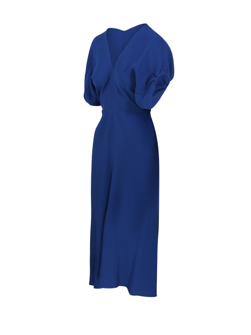 VICTORIA BECKHAM VICTORIA BECKHAM BLOUSON DETAIL MIDI DRESS