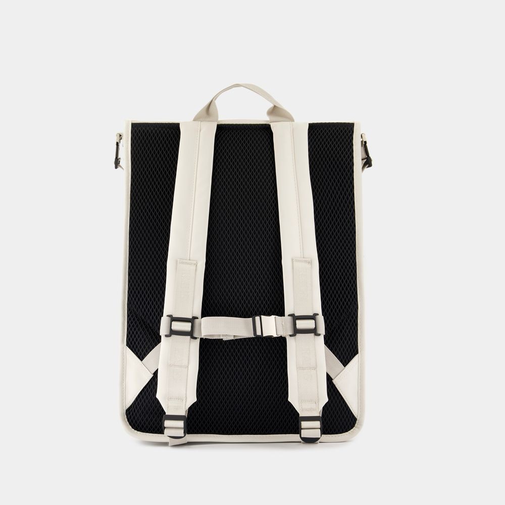 Rains Trail Cord Rolltop Backpack W3 - Synthetic - White In Neutrals