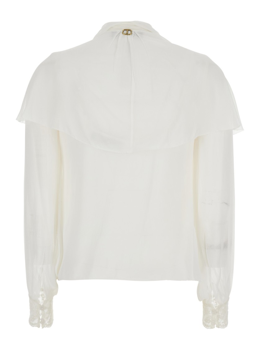 Shop Twinset Twin-set Viscose White Layered Blouse
