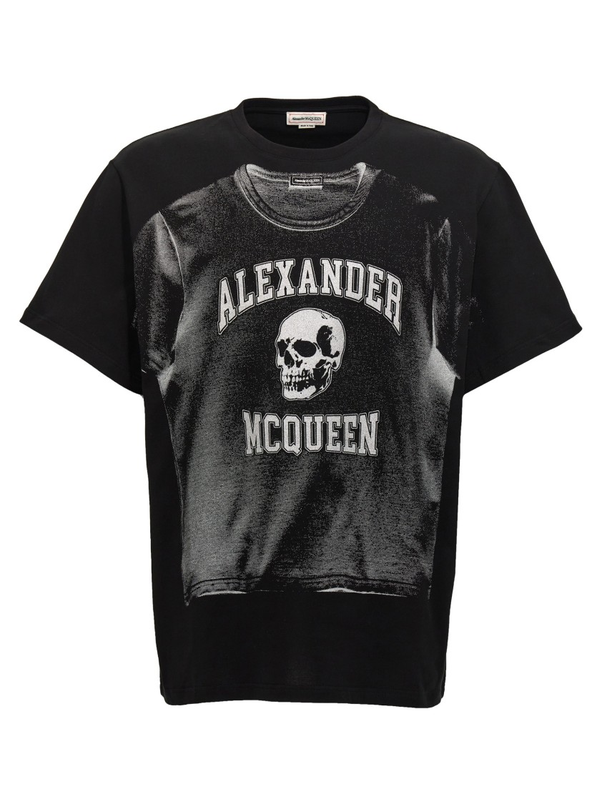Alexander Mcqueen Logo Print T-shirt In Black