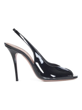 サンダル・ミュール Amina Muaddi \"Anok Slipper\" Pumps Mirrored Patent Calfskin Anok Slipper 105 Silver Mirror