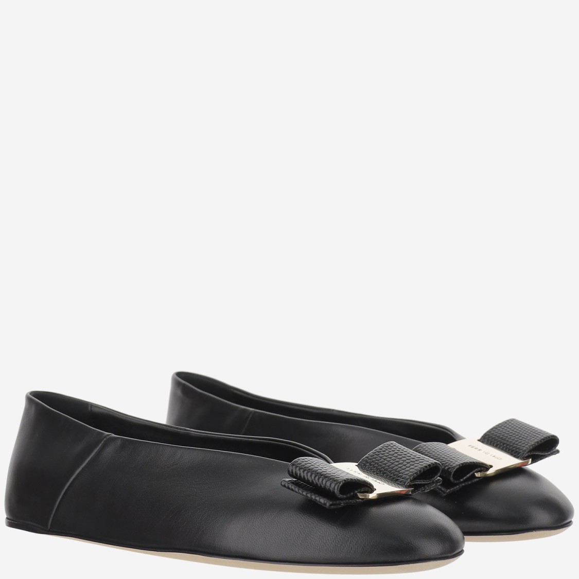 Ferragamo Vara Bow Ballet Flats In Black