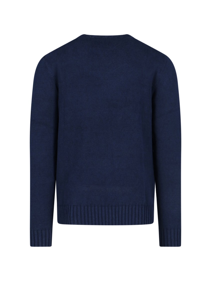Polo Ralph Lauren Mens Bear Navy Polo Bear Graphic-embroidered Linen And Cotton-blend Jumper In Blue