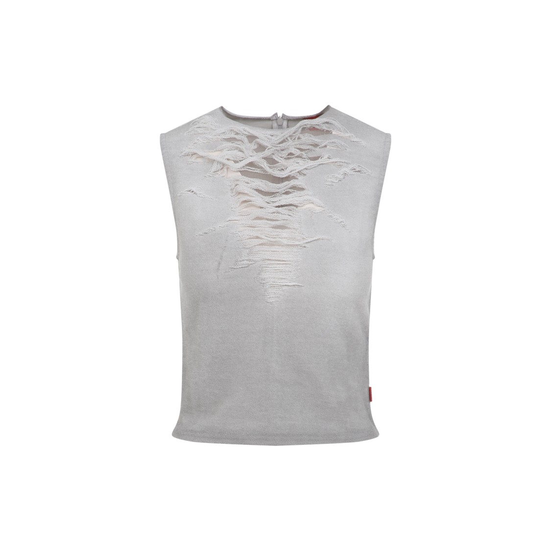 Diesel T-yasmina Distressed Tank Top In Grey