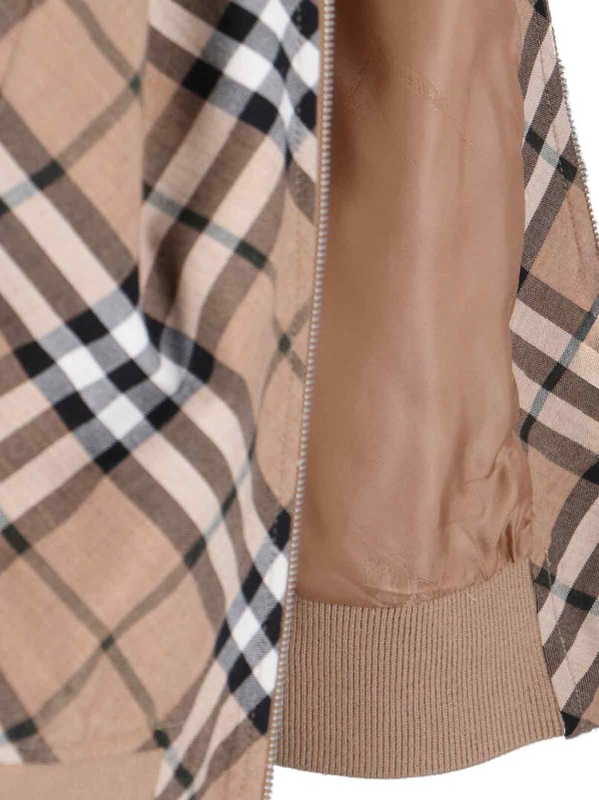 Burberry Linden Check Wool Blend Harrington Jacket In Neutrals