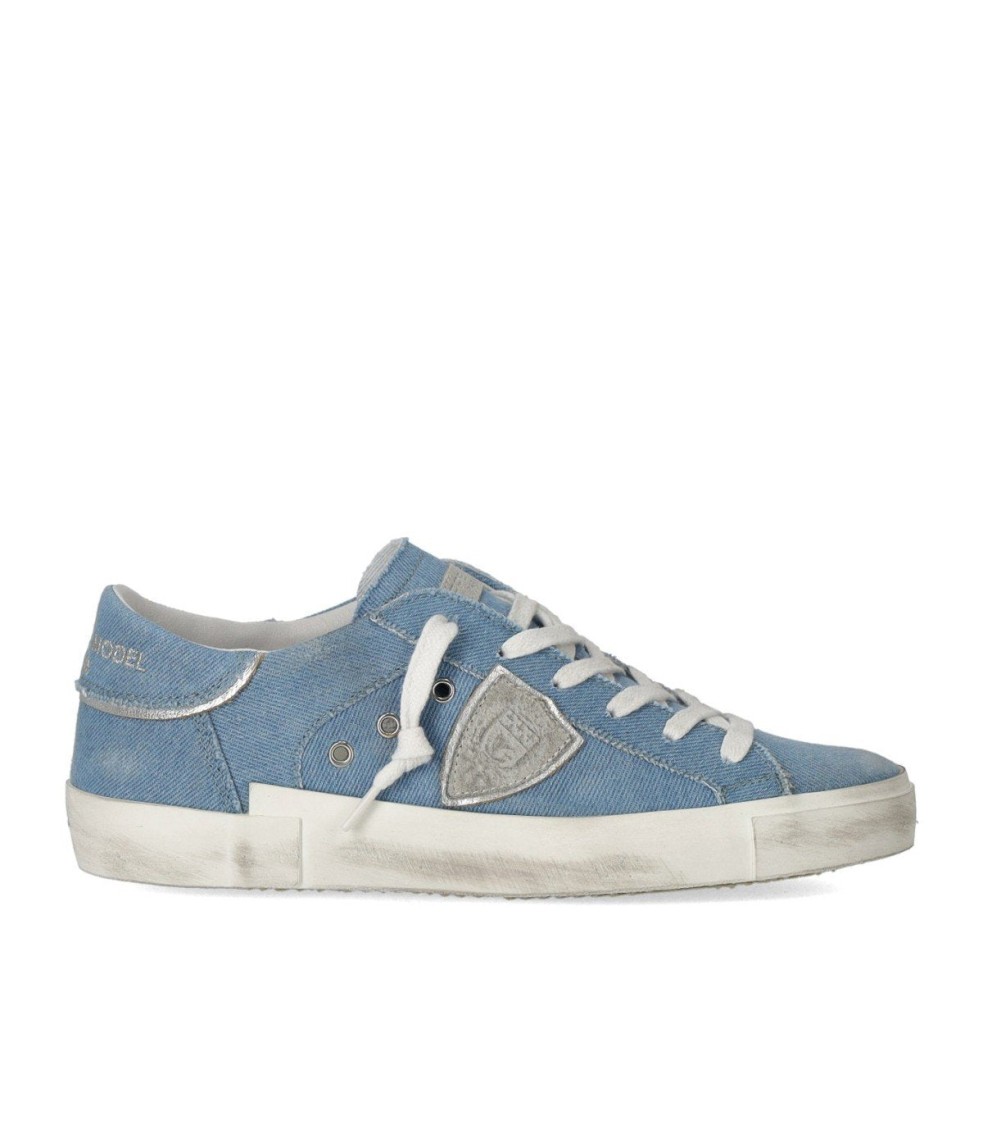 Philippe Model Prsx Low Denim Bluette Sneaker In Blue