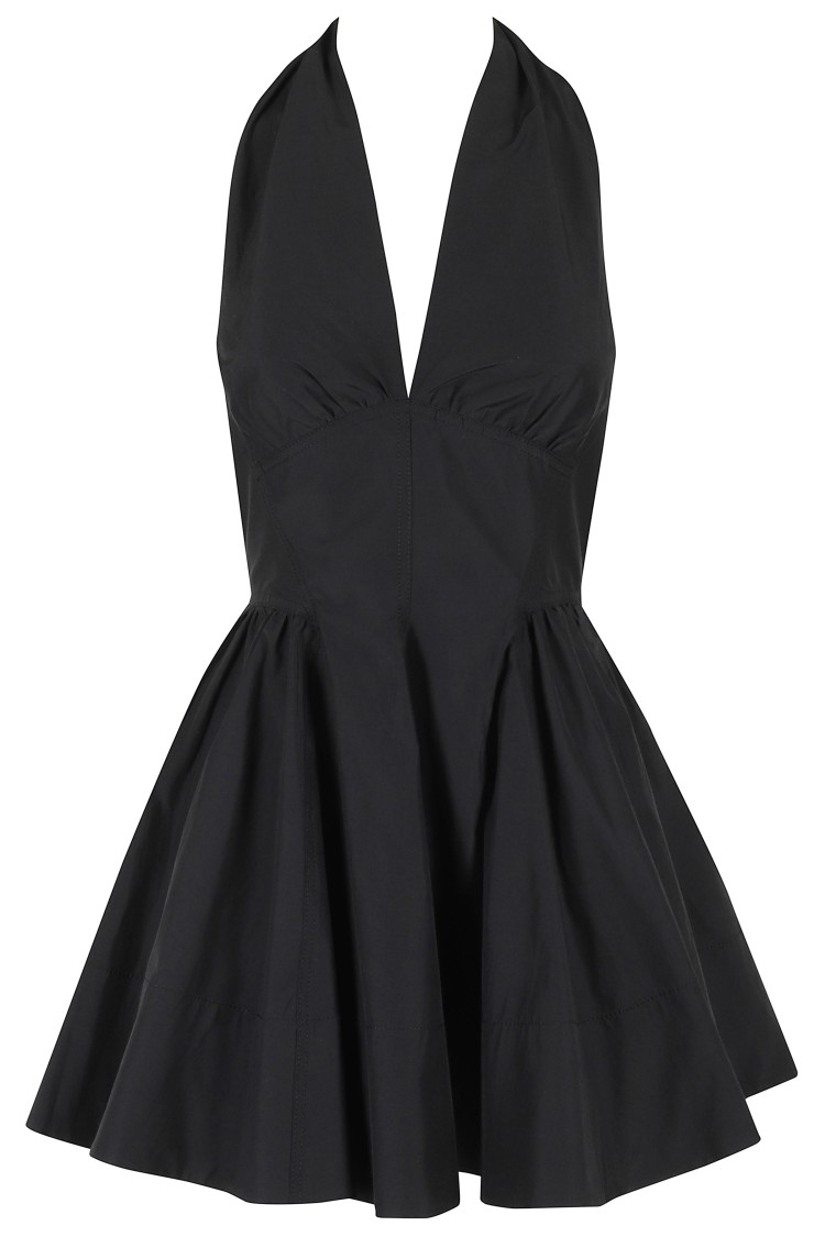 The Andamane Flared Mini Dress With American Neckline