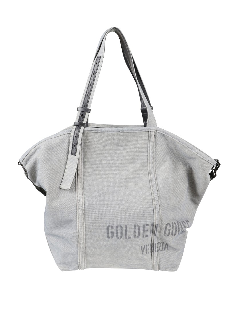 Golden Goose Soft Textured Grey Shoulder Bag With Versatile Carrying Options In Gray