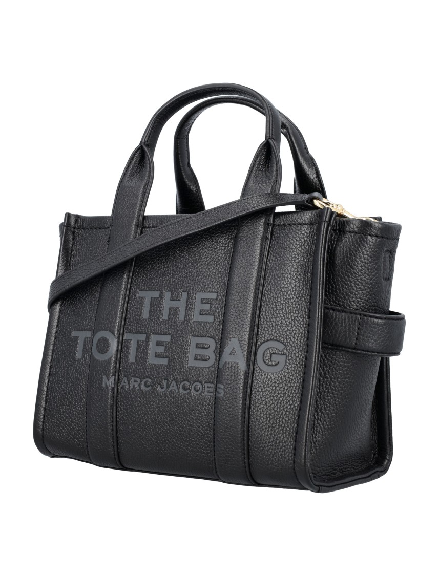 Marc Jacobs The Mini Tote Leather Bag In Black