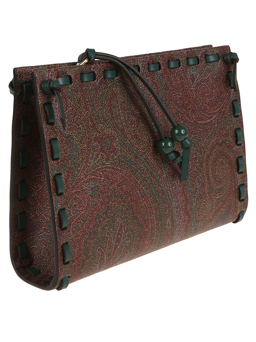 Etro Jacquard Fabric Shoulder Bag With Paisley Motif In Brown