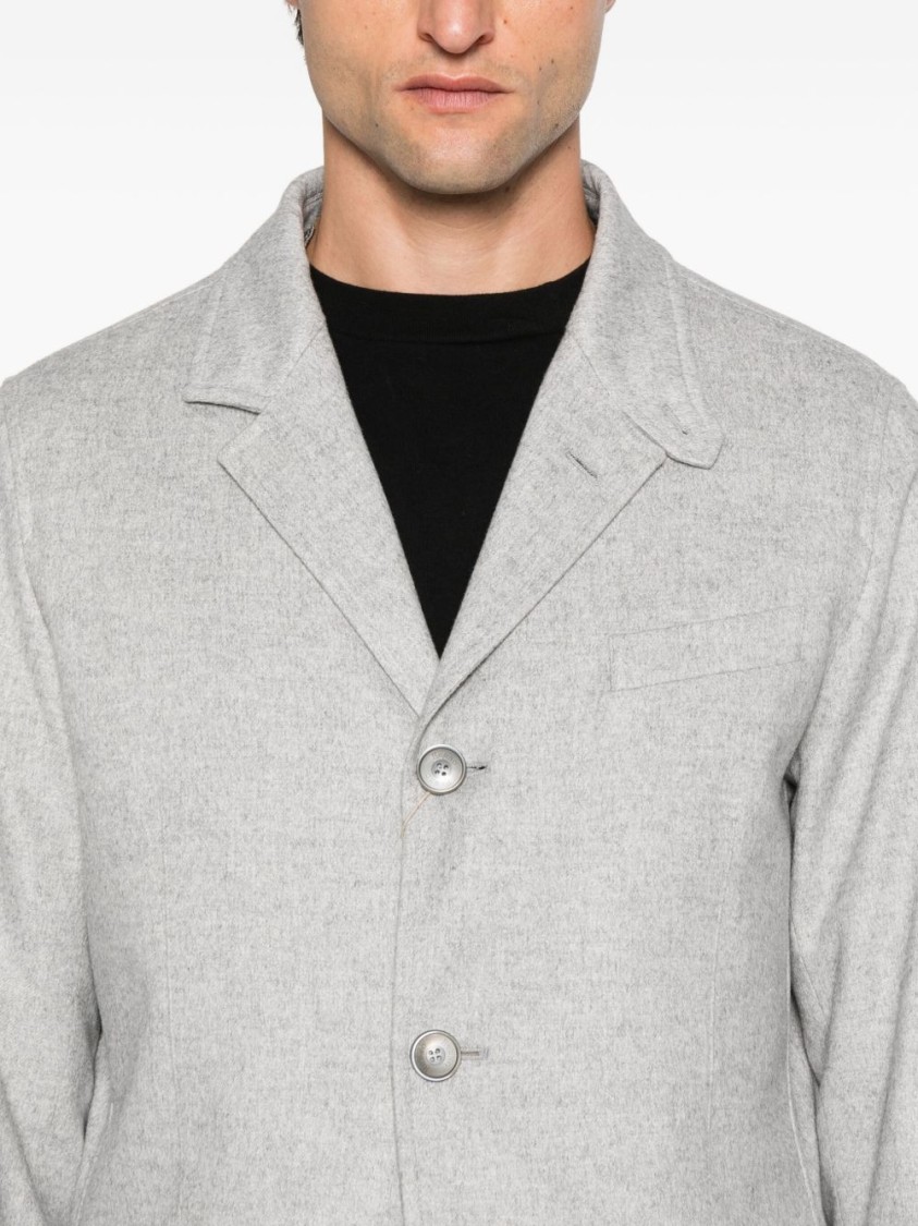 Herno Tailored Grey Jacket With Notched Lapel In Gray