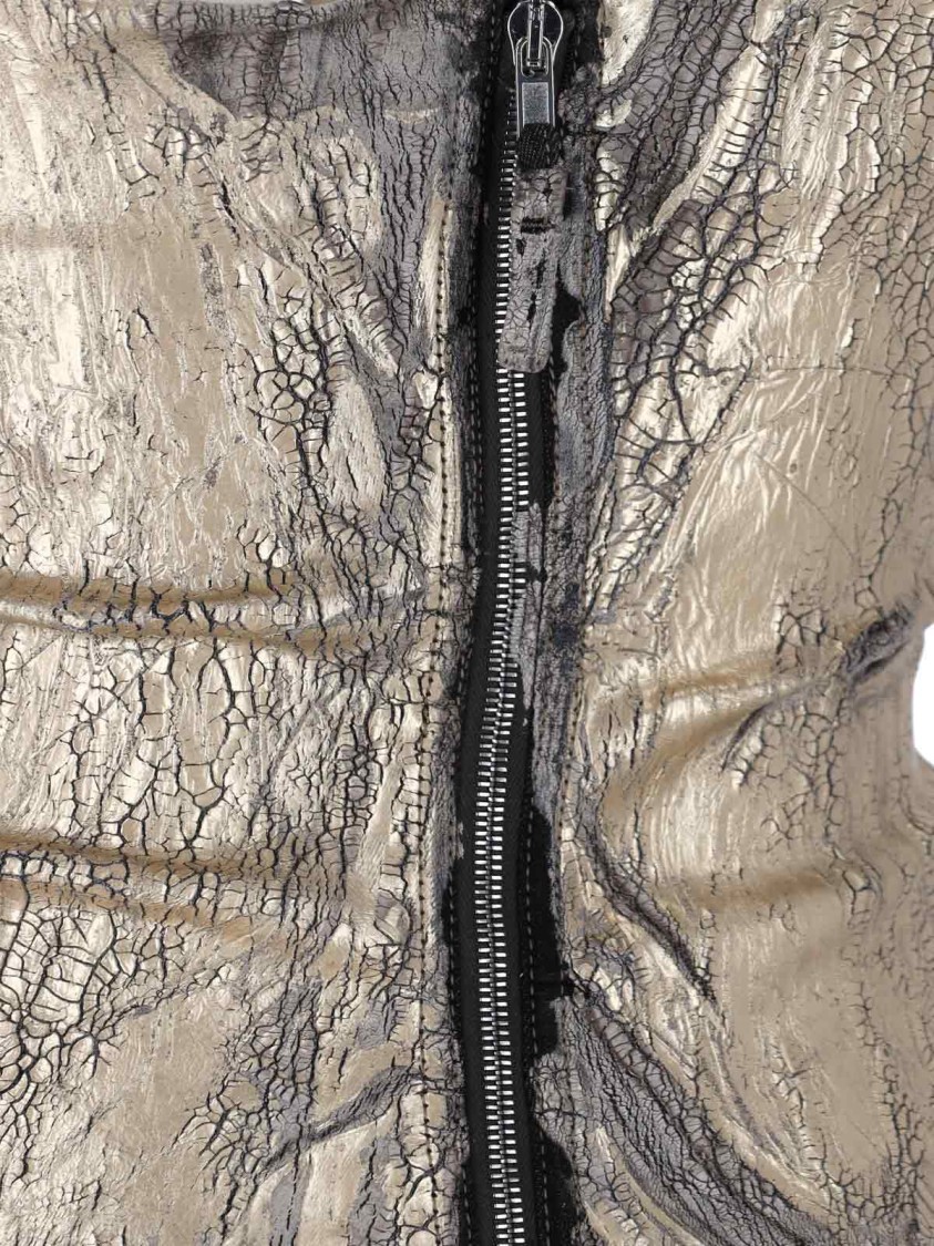 Rick Owens Coated Denim Top With Front Cut-out Neckline