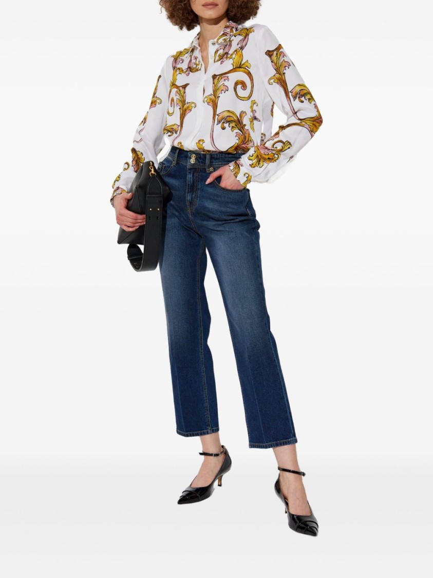 Shop Versace Jeans Couture Long-sleeved Shirt With Concealed Button Fastening