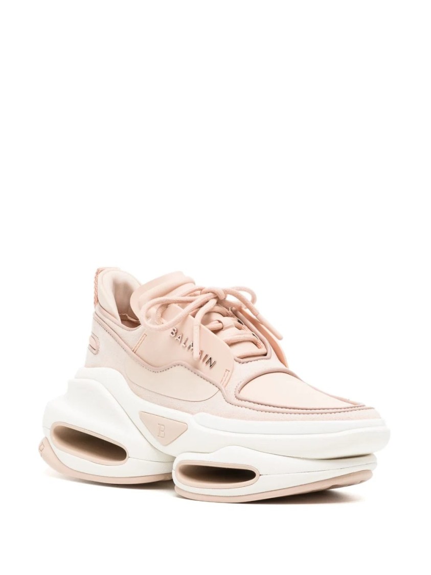 Balmain B Bold Low-rubberized Sneakers In Pink