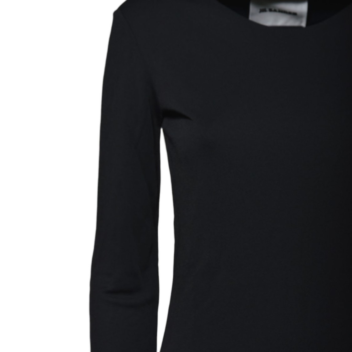 Jil Sander Black Fluid Viscose Long Sleeve T-shirt In Black