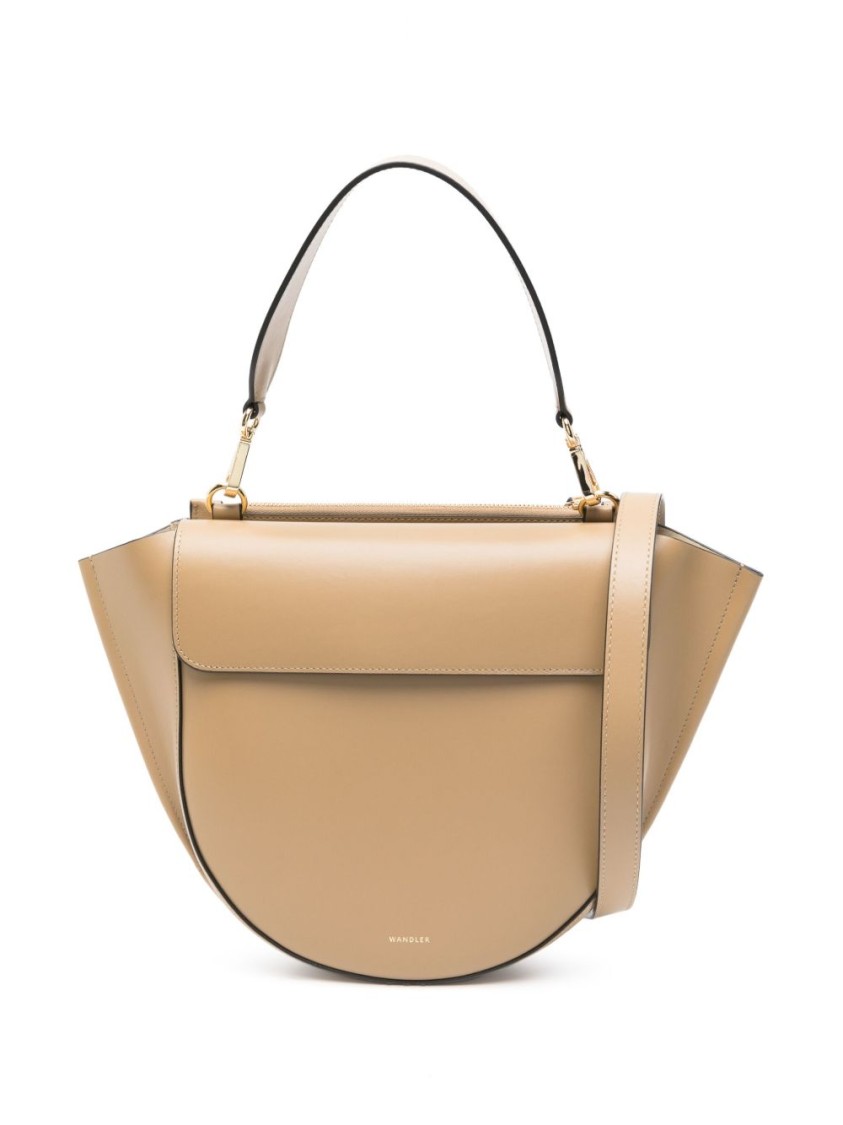 Wandler Beige Shoulder Bag With Sleek Rounded Silhouette In Brown