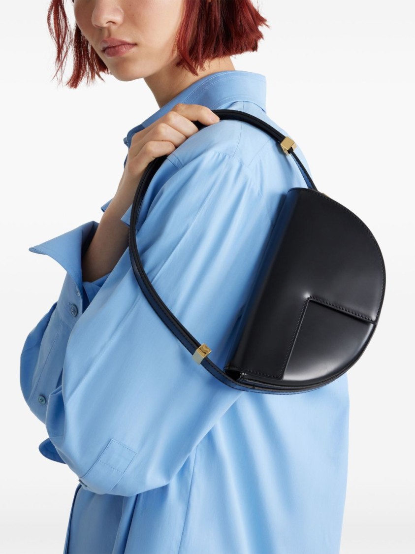 Patou Half-moon Shape Bag With Foldover Top And Magnetic Closure
