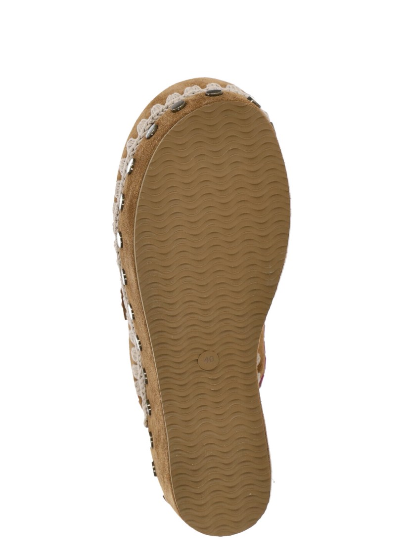 Shop Mou Brown Suede Leather Sabot